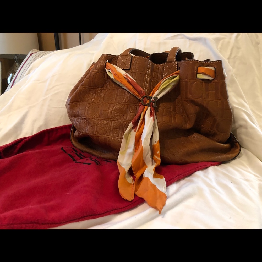 Carolina Herrera CH scarf handbag with dustbag.